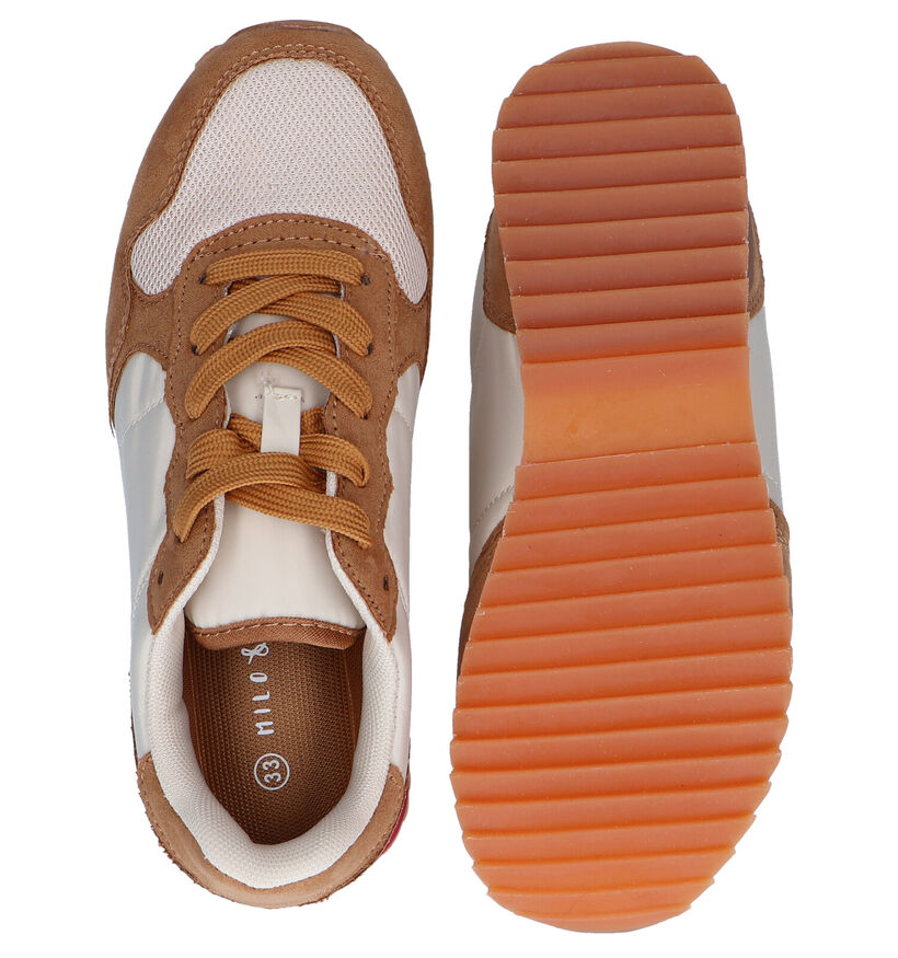 Milo & Mila Cognac Sneakers voor meisjes (289342) - geschikt voor steunzolen