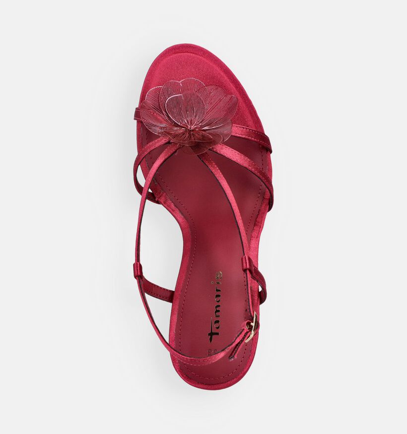 Tamaris Flower Sandales &agrave; talons en Fuchsia pour femmes (373621)