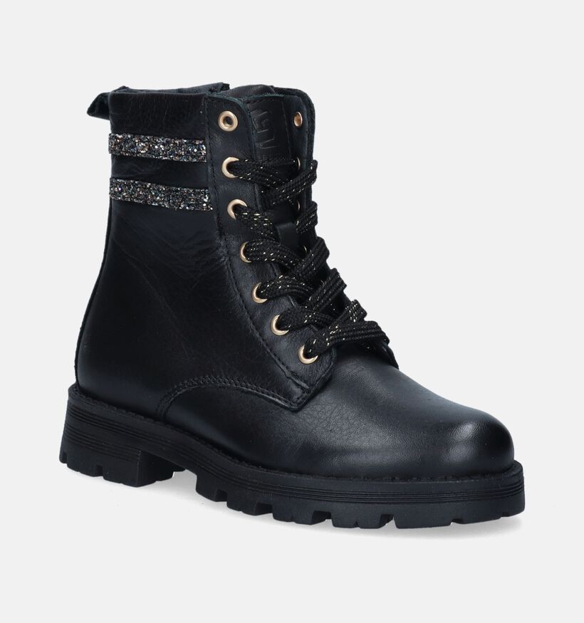 Little David Proud Bottines en Noir pour filles (349382) - pour semelles orthopédiques
