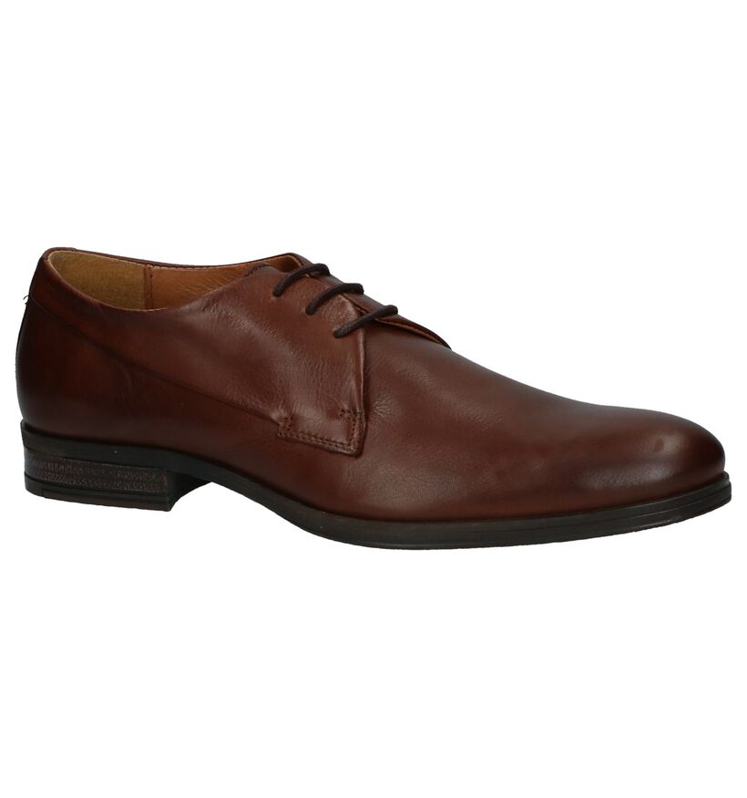 Cognac Jack & Jones Sammy Veterchoenen in leer (212963)