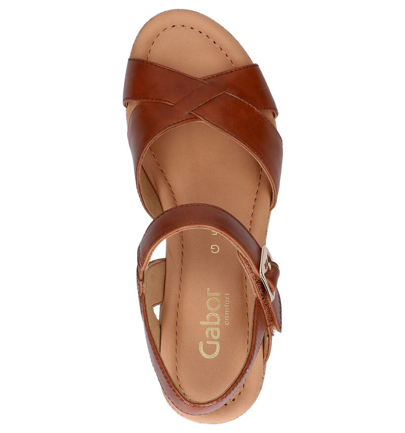 Gabor Cognac Sandalen in leer (274038)