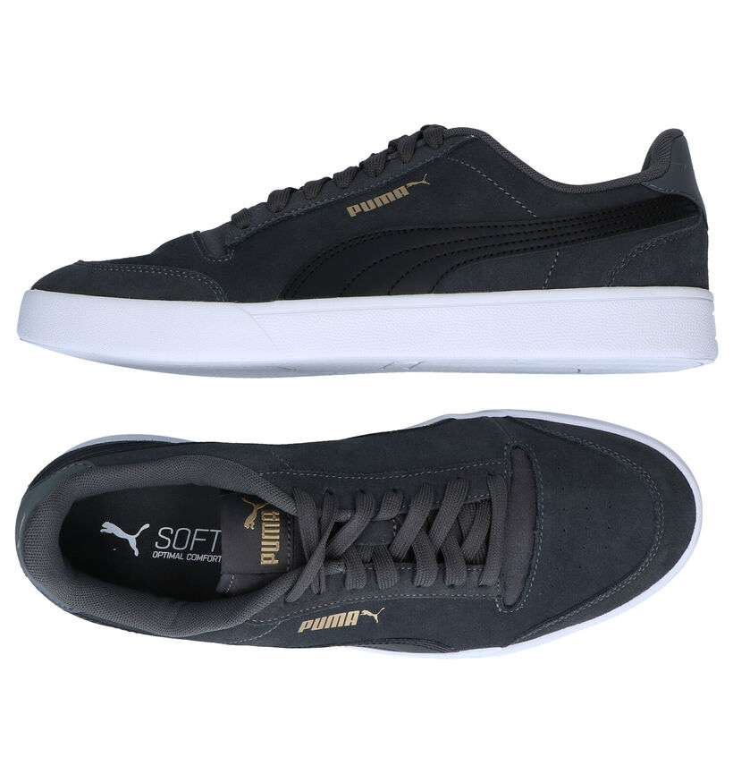 Puma Shuffle Baskets en Vert kaki en daim (301397)