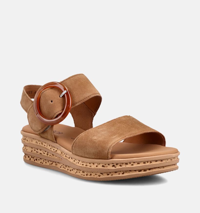 Gabor Bruine Sandalen op Sleehak voor dames (371184)