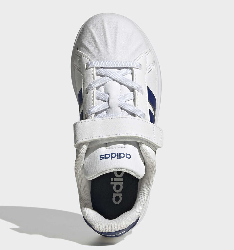 adidas Streettalk Baskets en Blanc/Bleu pour gar&ccedil;ons (380613)
