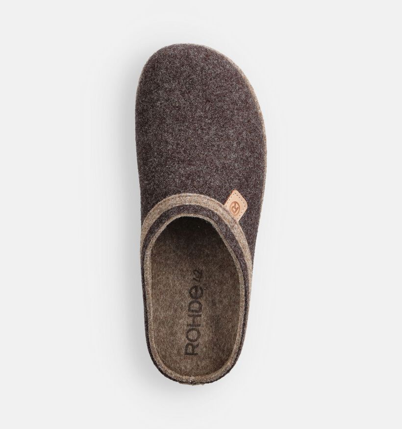 Rohde Mocca Pantoufles ouvertes en Marron fonc&eacute; pour hommes (379278) - pour semelles orthop&eacute;diques