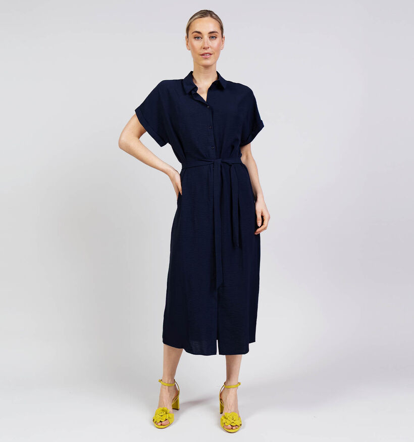 Vila Jacota Robe mi-longue en Bleu fonc&eacute; pour femmes (374282)