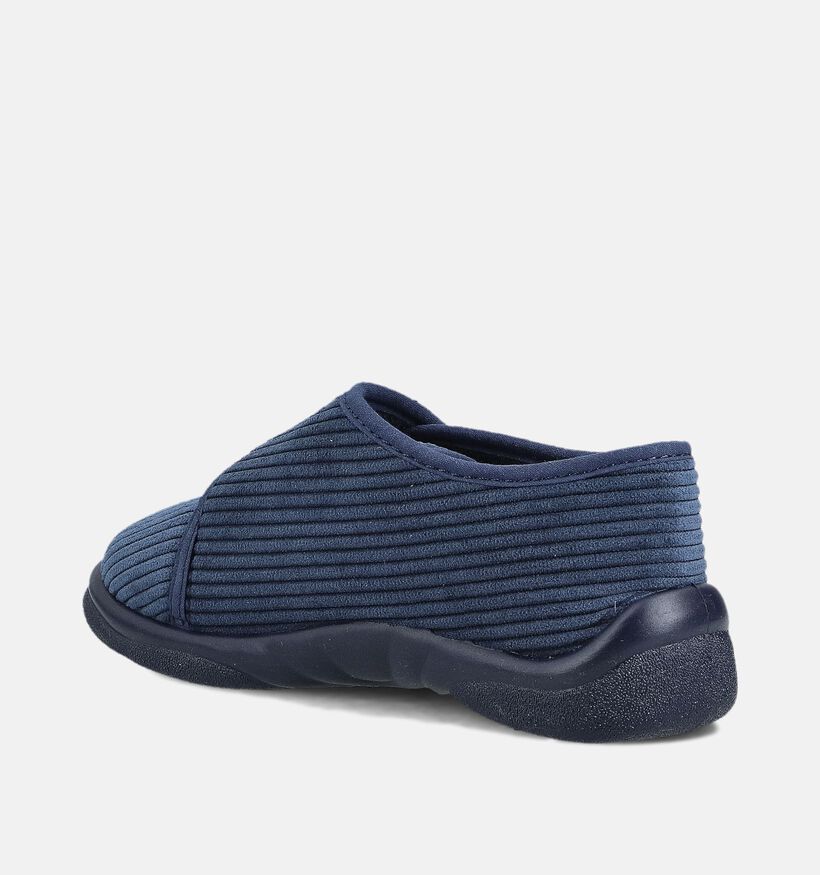 Milo & Mila Grivois Blauwe Velcropantoffels voor meisjes, jongens (364936) - geschikt voor steunzolen