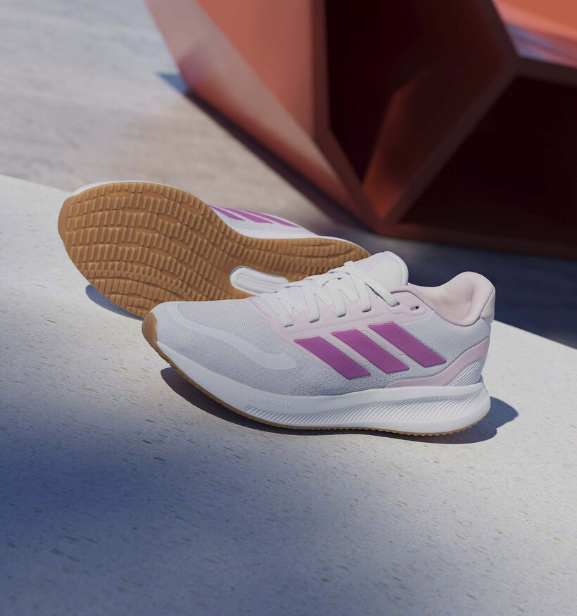 adidas Runfalcon 5 Witte/Roze Sneakers voor meisjes (372647) - geschikt voor steunzolen