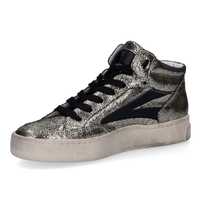 Méliné Gouden Hoge Sneakers in leer (316065)