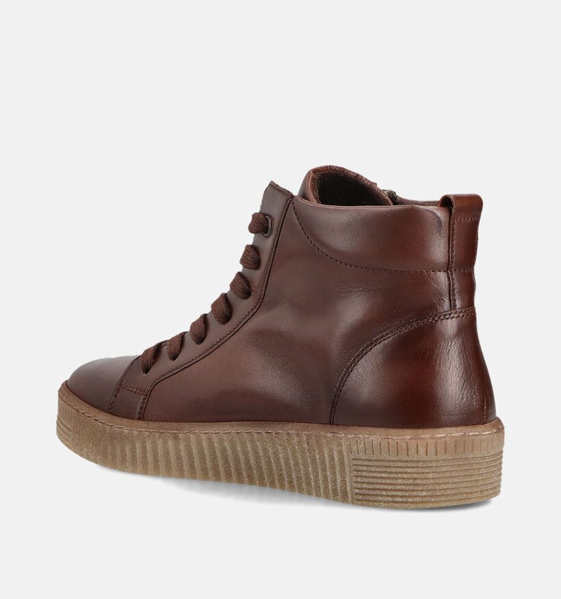 Gabor Cognac Hoge Sneakers voor dames (363113) - geschikt voor steunzolen
