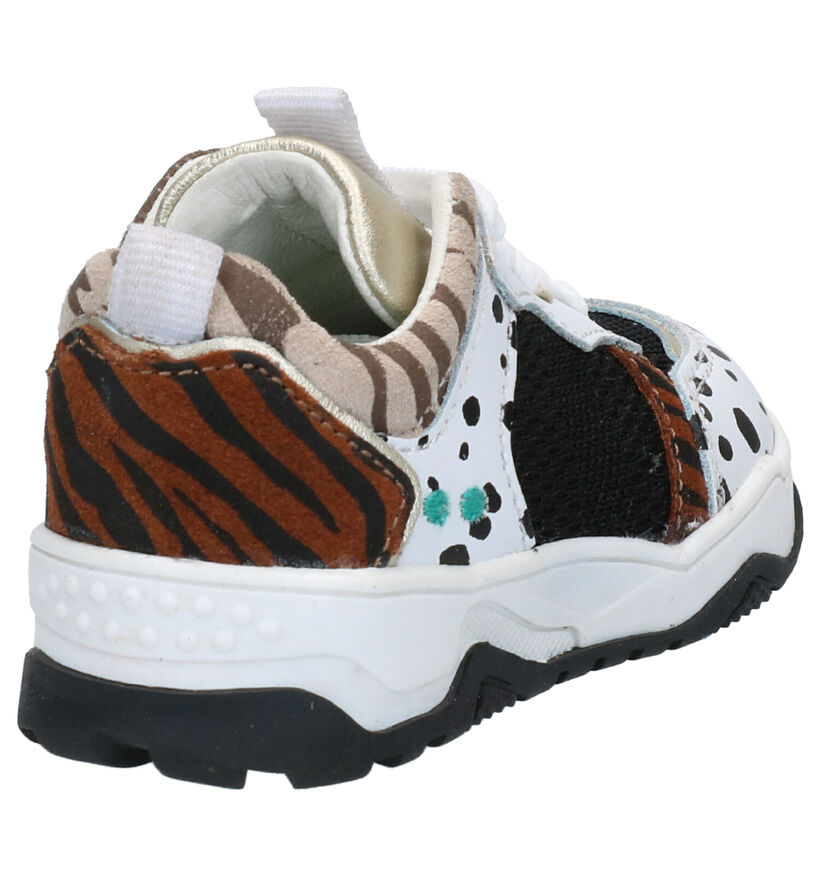 Bunnies Charlie Chunky Chaussures à lacets en Blanc en cuir (275285)