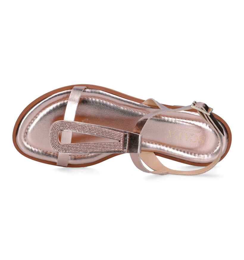 Scapa Sandales plates en Or rose en simili cuir (323772)