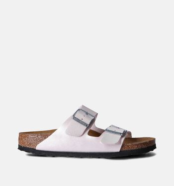 Birkenstock Arizona Slippers Black/Birko-Flor/Shiny Lizard/Embossed/Saffiano Iridescent Light Rose
