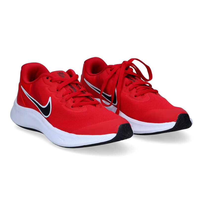 Nike Star Runner 3 GS Baskets en Rouge pour garçons (302158) - pour semelles orthopédiques