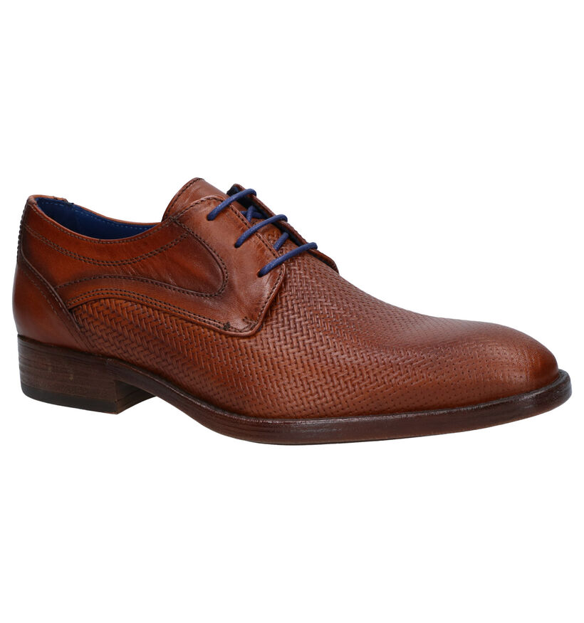 Braend Cognac Veterschoenen in leer (272570)