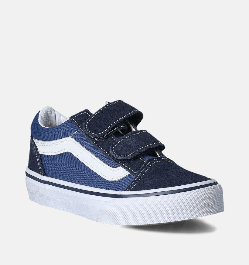 Vans Old Skool Baskets de skate en Bleu pour filles, garçons (351459)