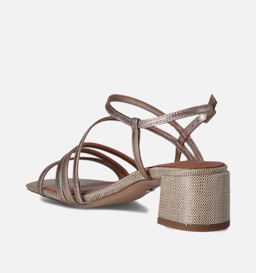 Tamaris Sandales avec talon carré en Bronze pour femmes (354443)