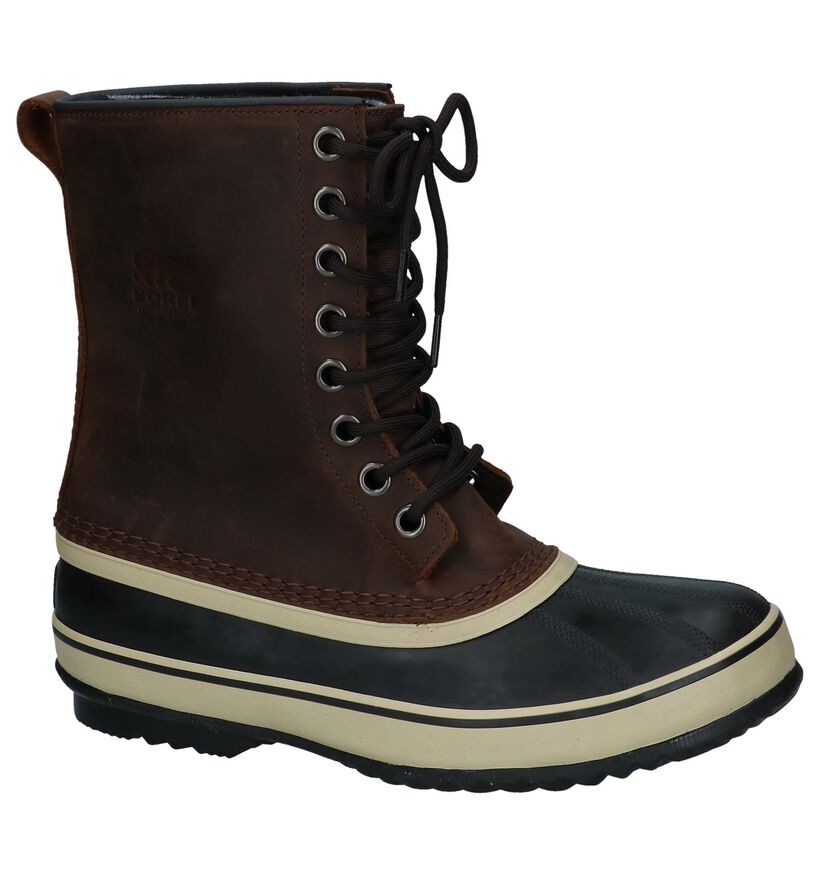 Donker Bruine Snowboots Sorel Premium in leer (230808)