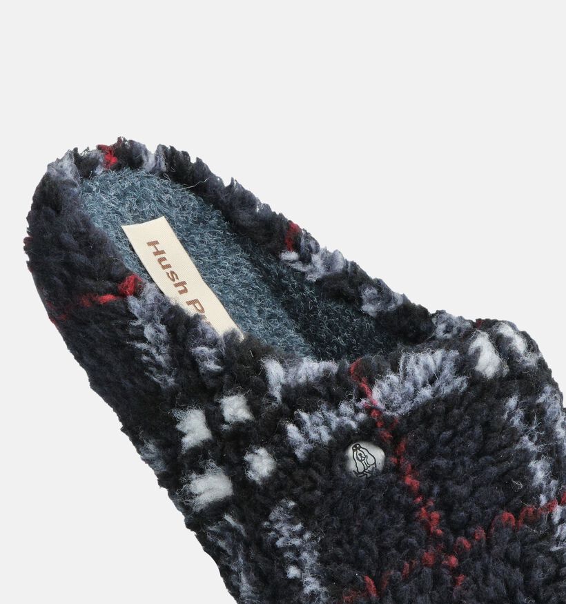 Hush Puppies Dayak Donkerblauwe Instappantoffels Geruit voor heren (377909)
