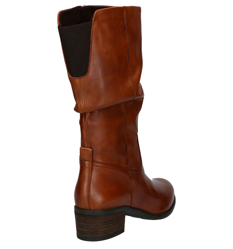 Steven NY Bottes courtes en Cognac en cuir (280229)