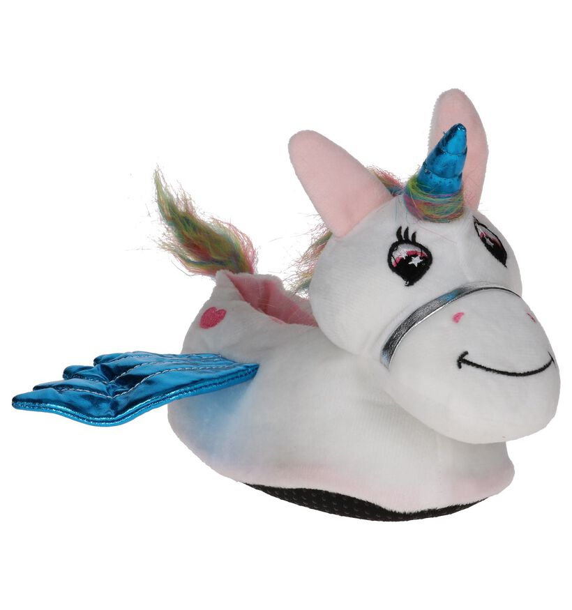 Dazzle Witte Unicorn Pantoffels in stof (224146)