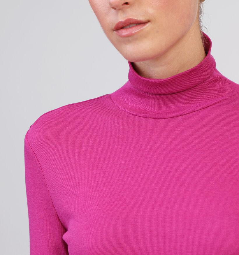Vila Jolini T-shirt avec col roulé en Fuchsia pour femmes (349448)
