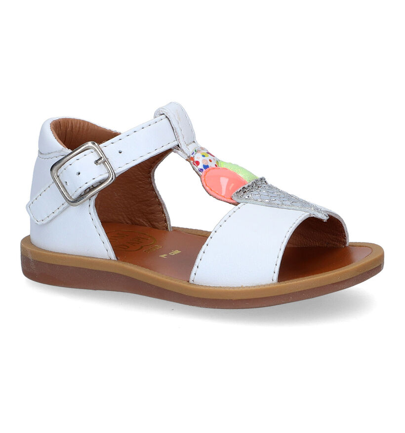 Pom d'Api Poppy Ice Cream Sandales en Blanc en cuir (304772)