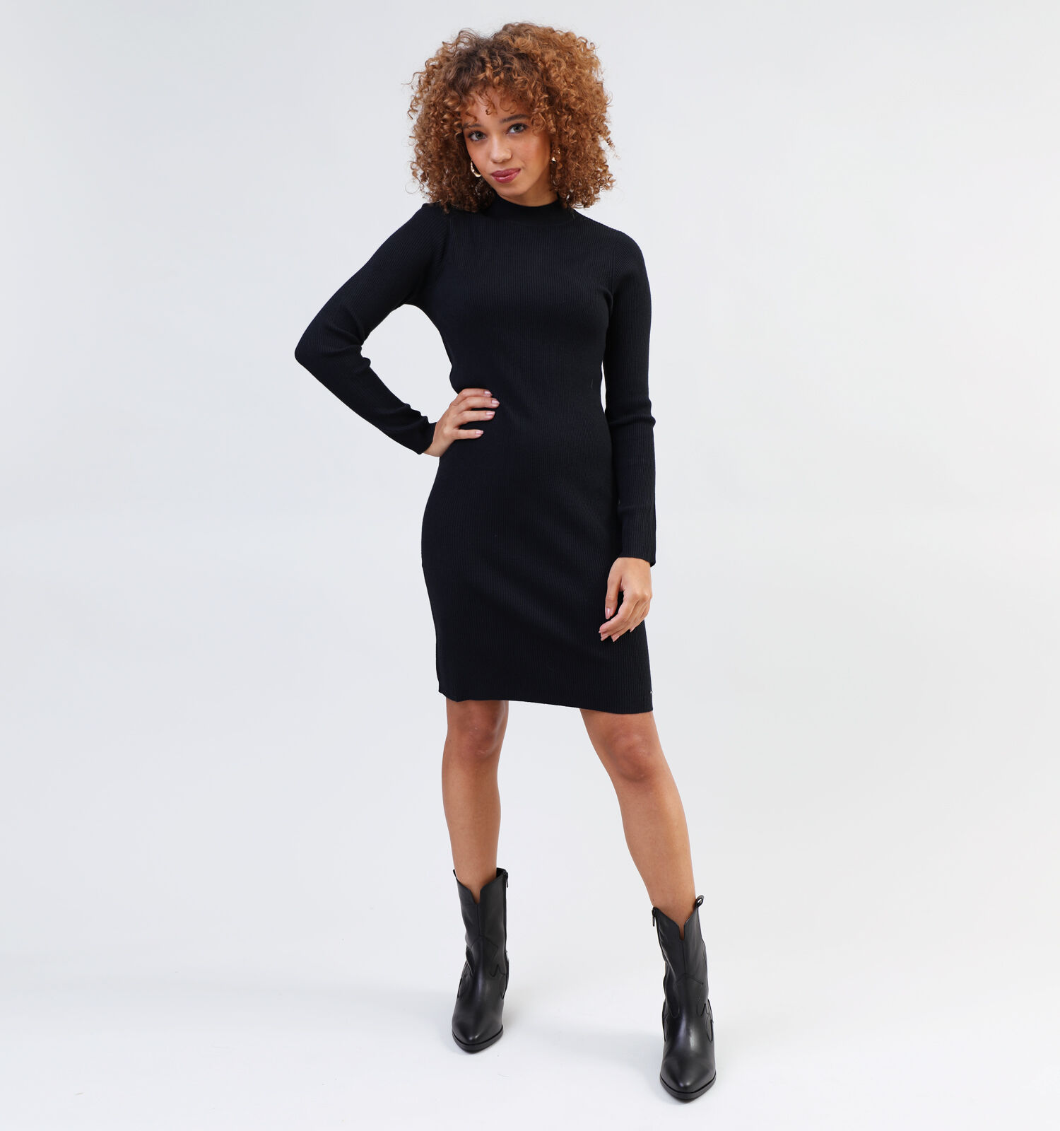 Zwarte wollen jurk best sale dames