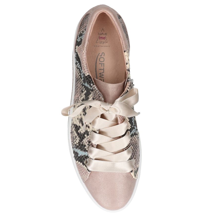 Softwaves Chaussures à lacets en Beige clair en cuir (249049)
