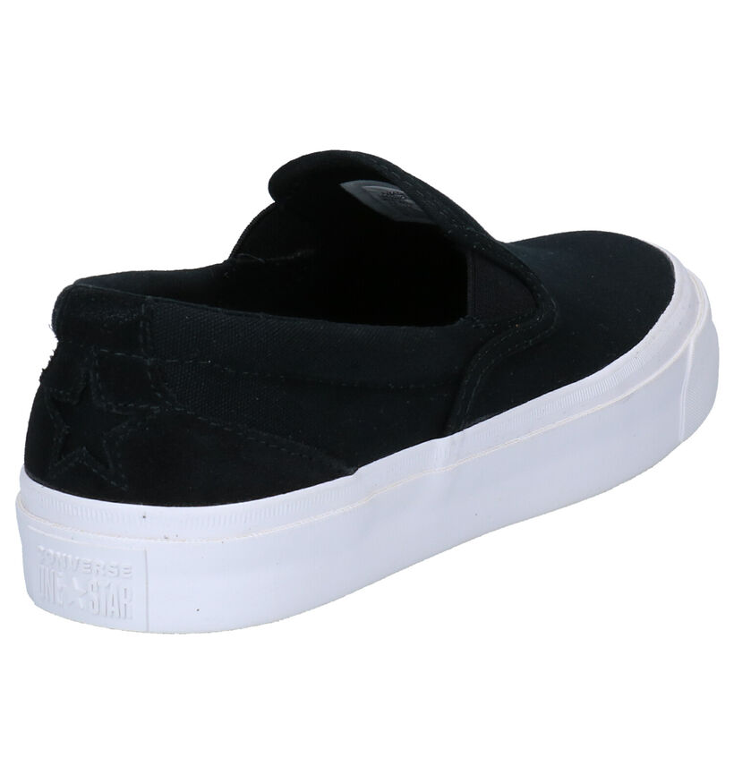 Zwarte Slip-on Sneakers Converse One Star in stof (249168)