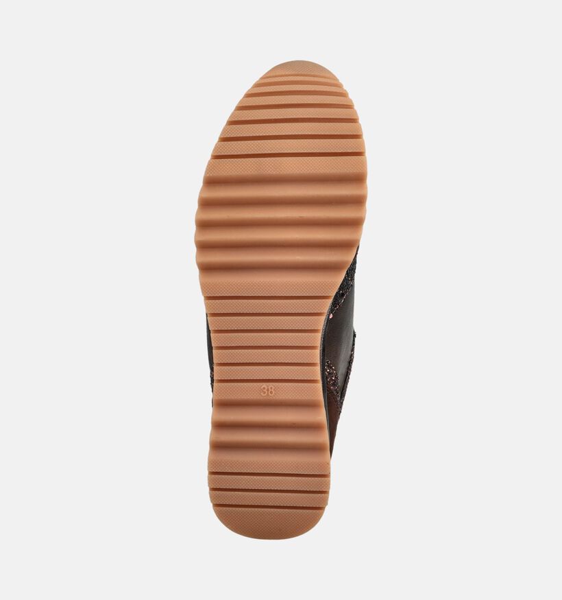 Marco Tozzi Donkerbruine Schoenen met Veter en Rits voor dames (376545) - geschikt voor steunzolen