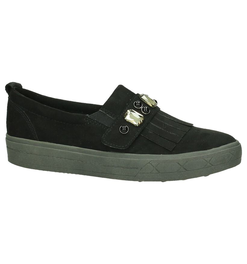 Tamaris Chaussures slip-on en Noir en textile (193114)