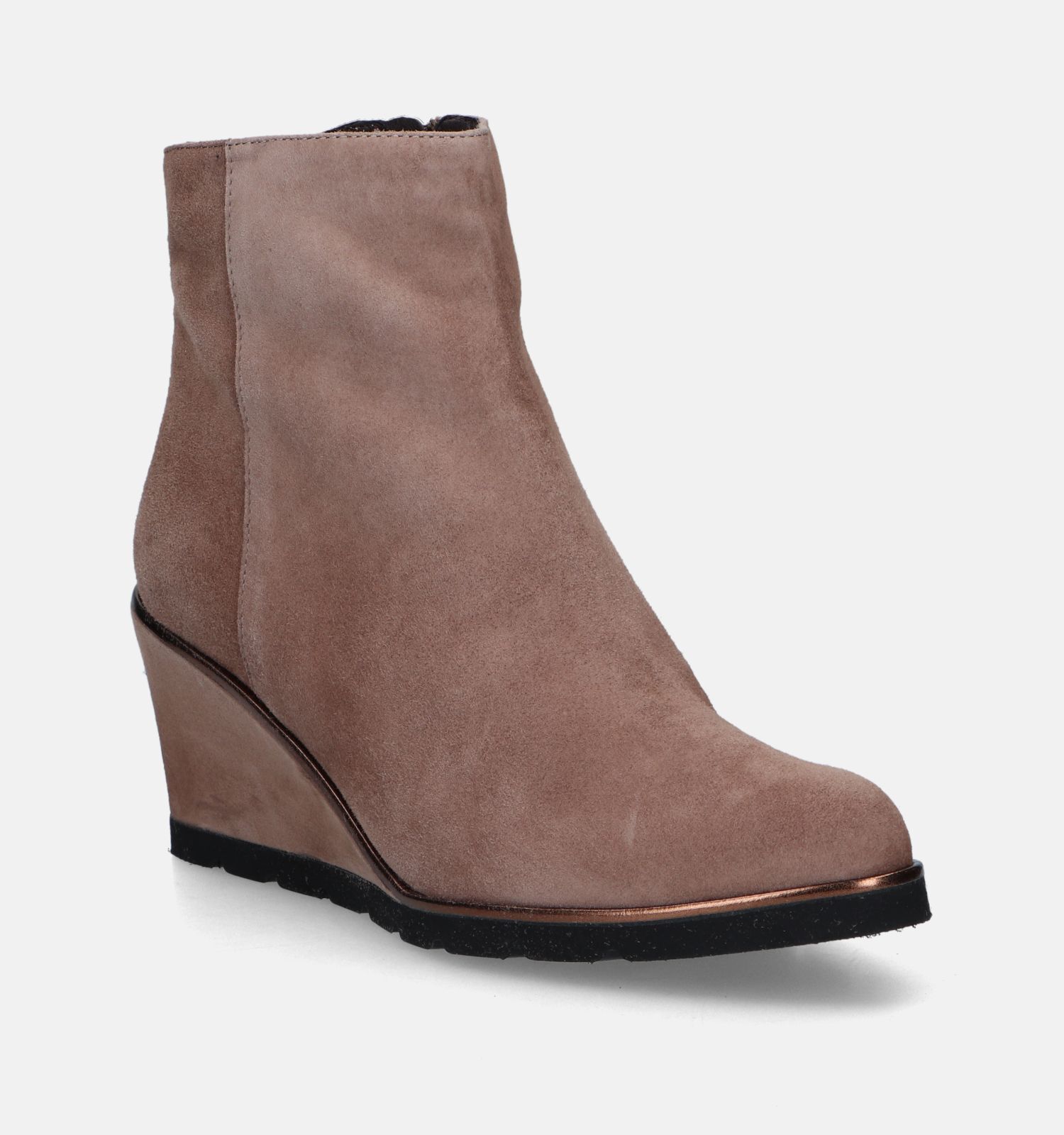 Jhay Taupe Enkellaarzen met sleehak Dames Enkellaarsjes Online op TORFS.BE