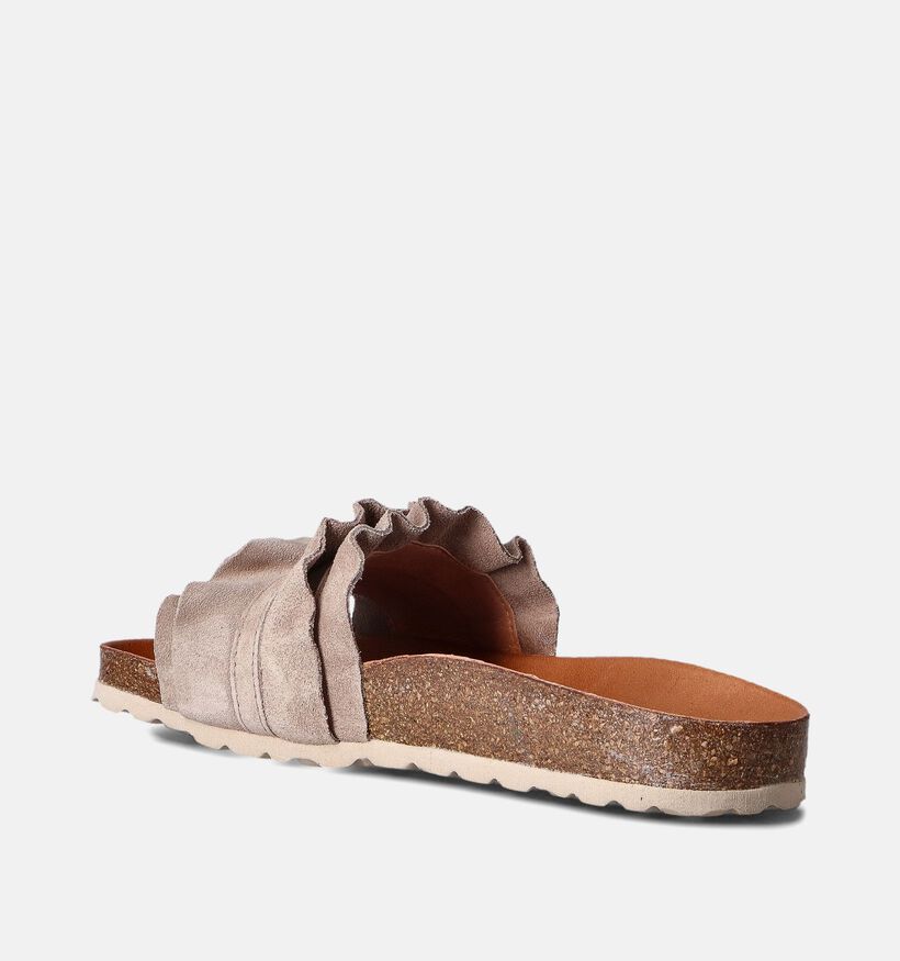 Verbenas Rocio Nu-pieds plates en Taupe pour femmes (357416)
