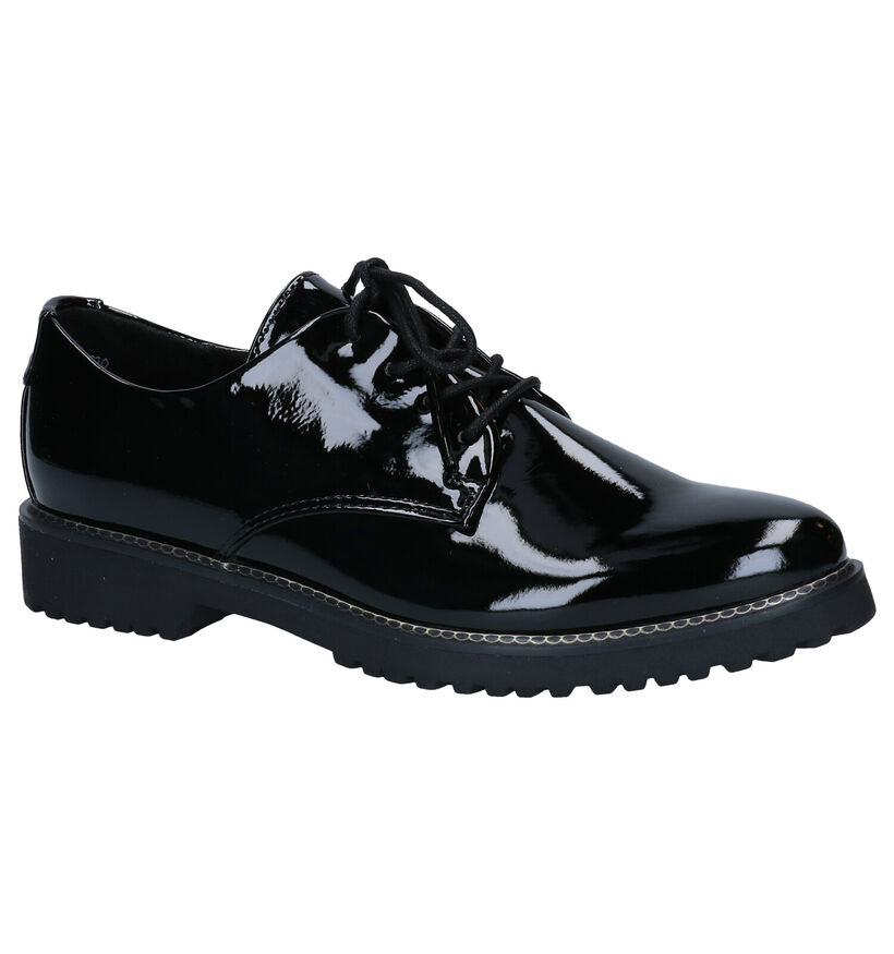 Marco Tozzi Feel Me Zwarte Veterschoenen in kunstleer (277623)