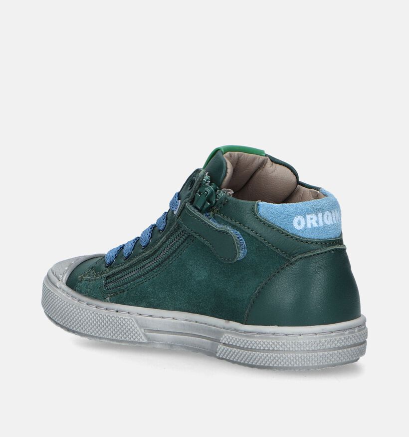 STONES and BONES Raspo Bottines en Vert pour garçons (345757) - pour semelles orthopédiques