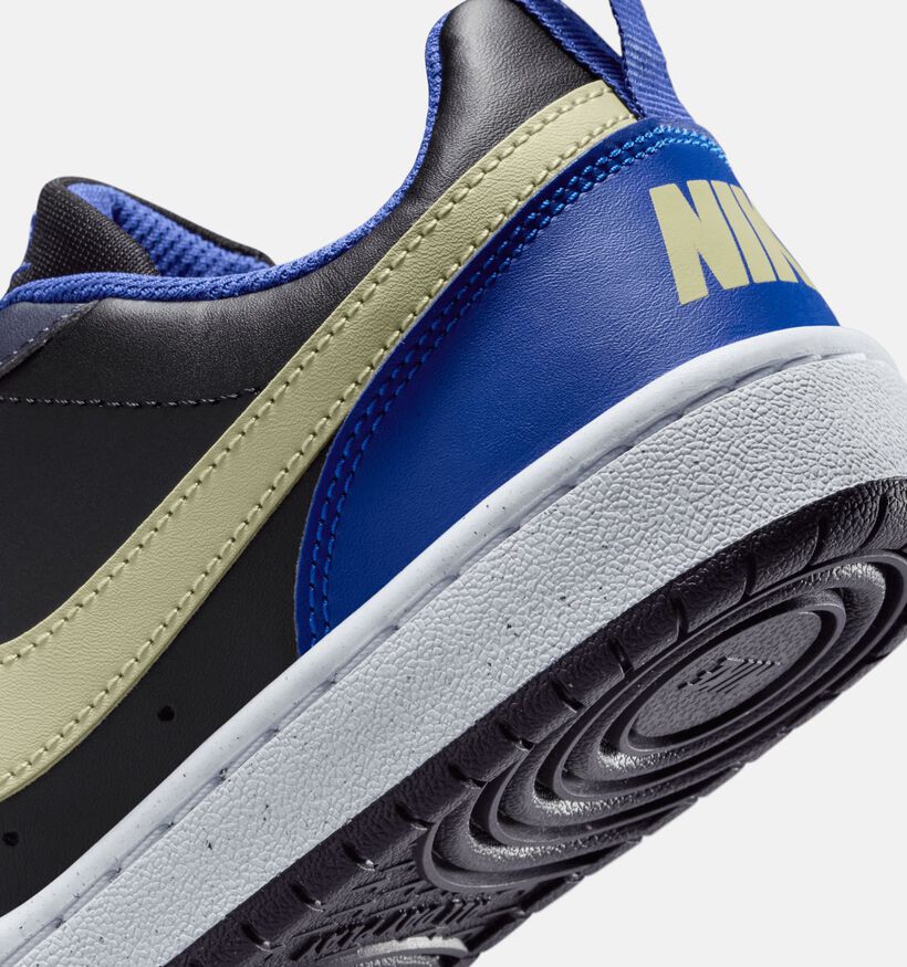 Nike Court Borough Zwarte/Blauwe Sneakers voor jongens (364602) - geschikt voor steunzolen