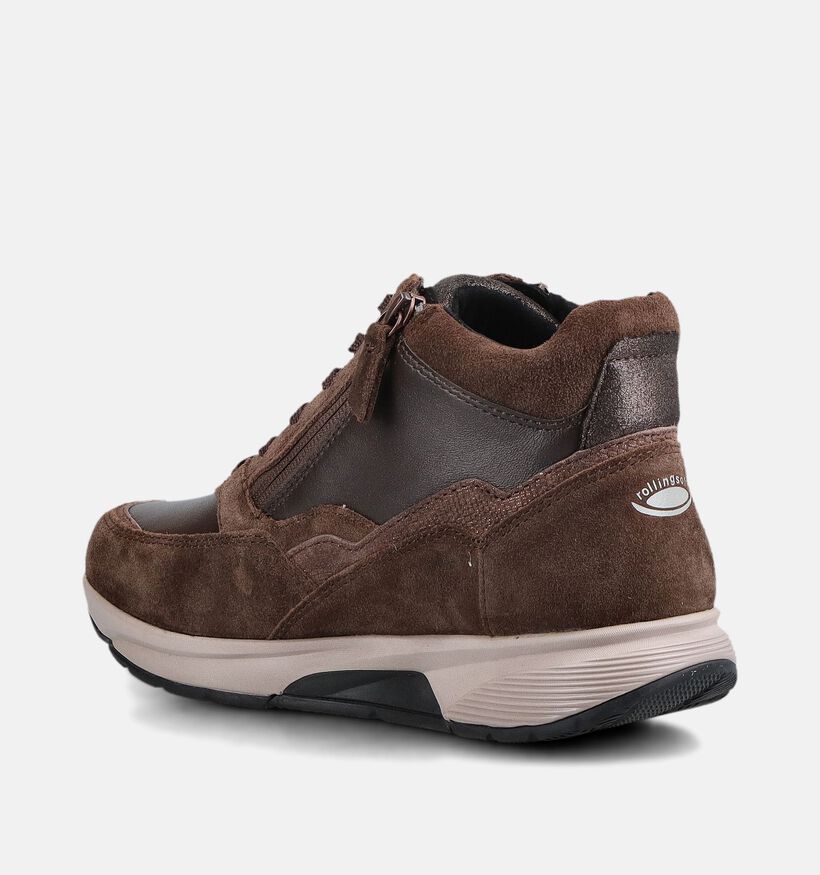 Gabor Comfort Baskets montantes en Brun fonc&eacute; pour femmes (376954) - pour semelles orthop&eacute;diques