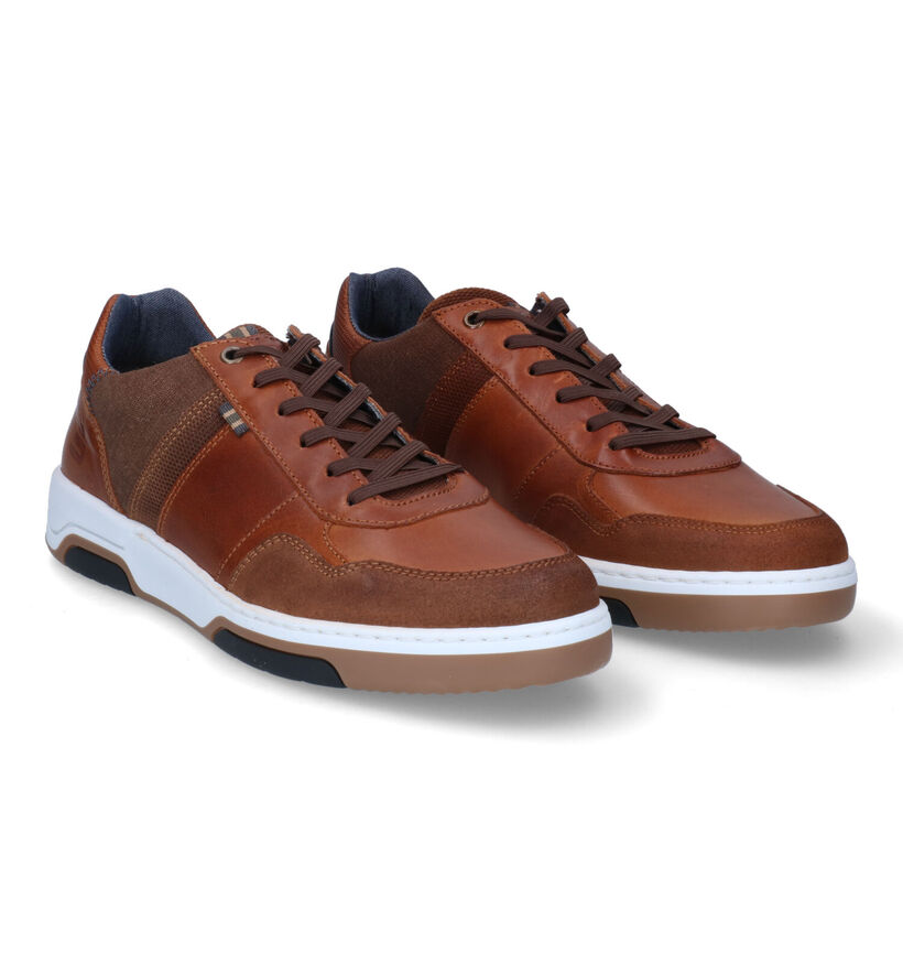 Bullboxer Chaussures à lacets en Cognac pour hommes (311778) - pour semelles orthopédiques