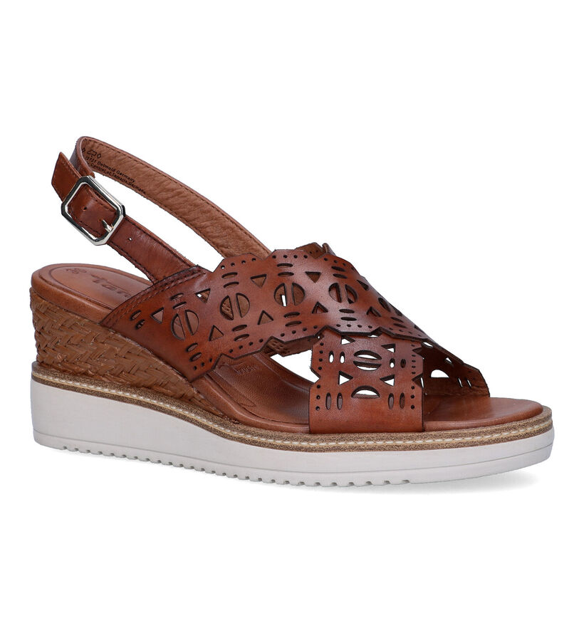 Tamaris Cognac Sandalen met sleehak voor dames (322306)