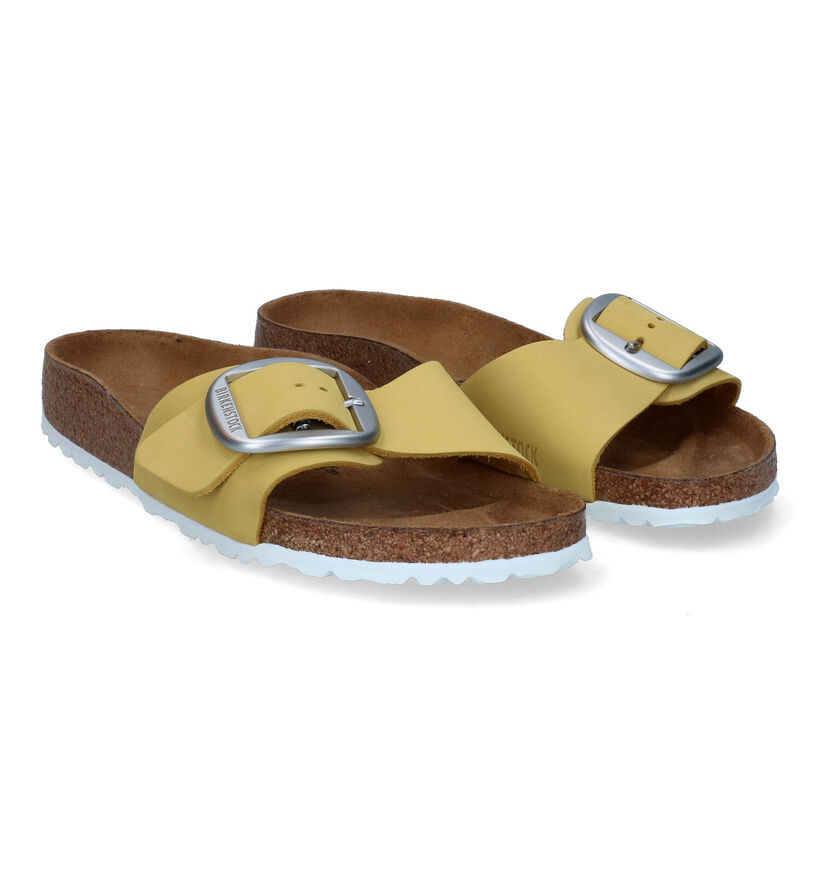 Birkenstock Madrid Big Buckle Zwarte Slippers in nubuck (322776)