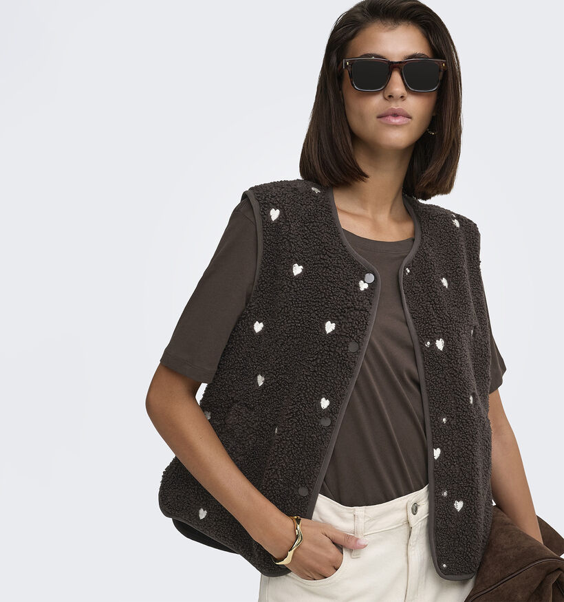 JDY Simina Gilet en Brun fonc&eacute; pour femmes (382073)