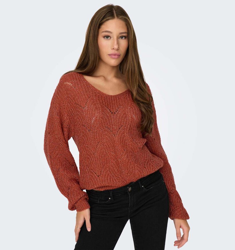 JDY Badut Bruine Trui met v-hals voor dames (330958)