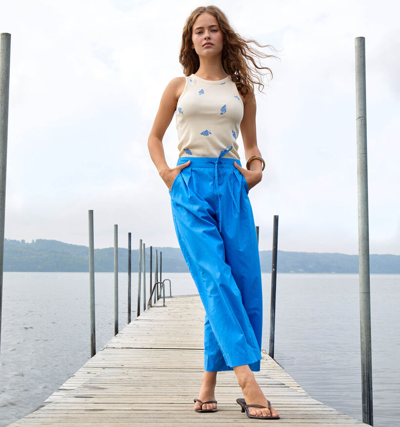 Desires Frances Mid Waisted Blauwe Culotte Broek voor dames (374246)