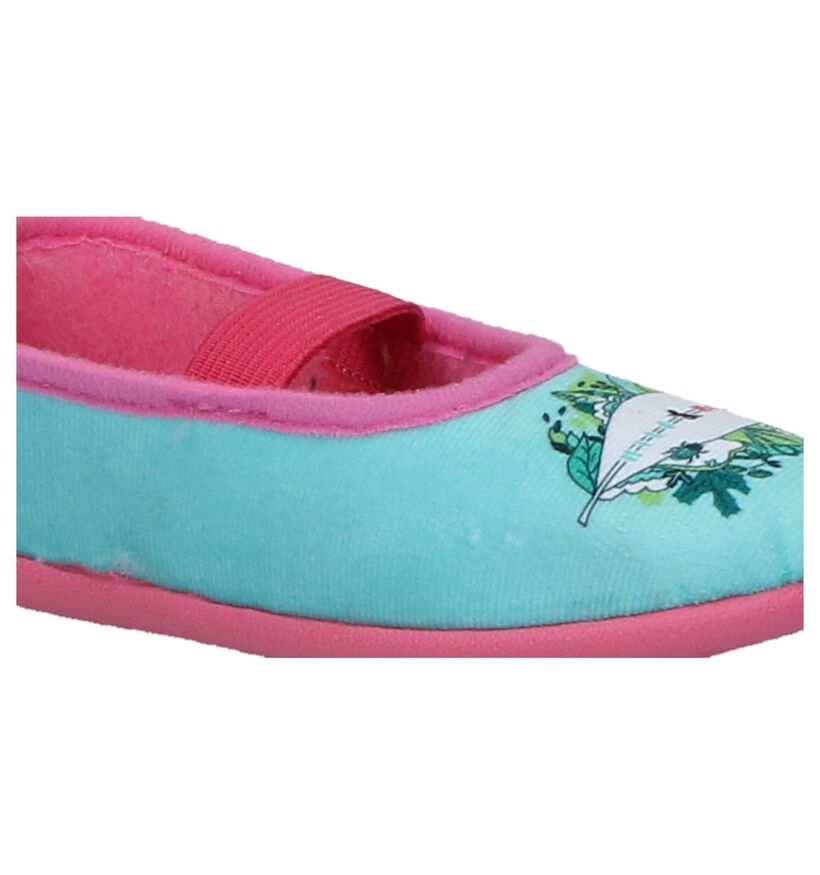 Milo & Mila Sicil Turquoise Pantoffels in stof (235558)