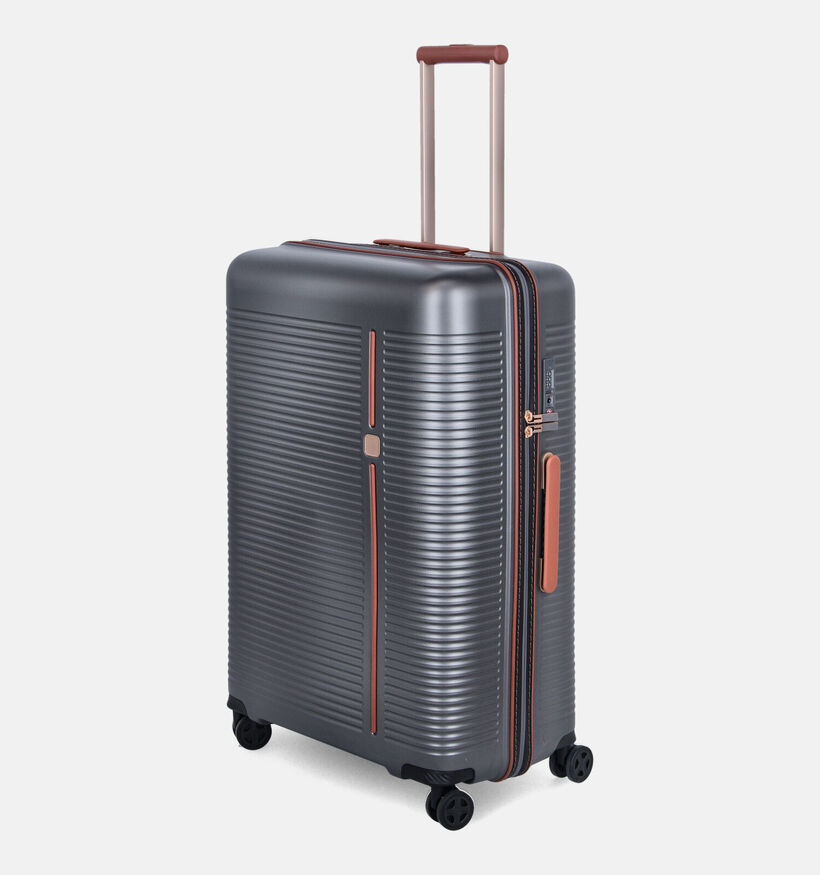 Origin Donkergrijze/Cognac Grote Reiskoffer Large voor dames, heren (376177)