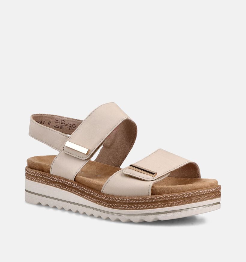 Remonte Sandales compens&eacute;es en &Eacute;cru pour femmes (370468) - pour semelles orthop&eacute;diques