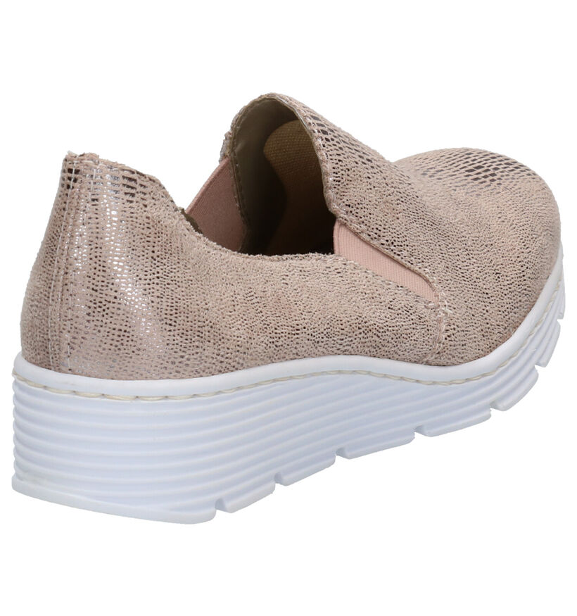 Rieker Chaussures slip-on en Or rose en textile (271869)