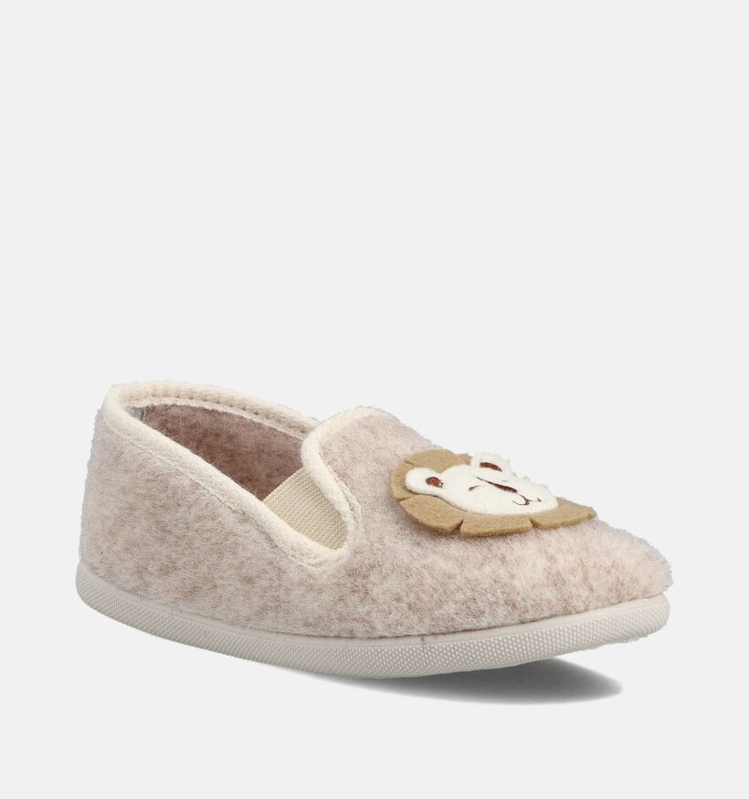 Little David Lion Pantoufles en Beige pour filles, garçons (364930) - pour semelles orthopédiques