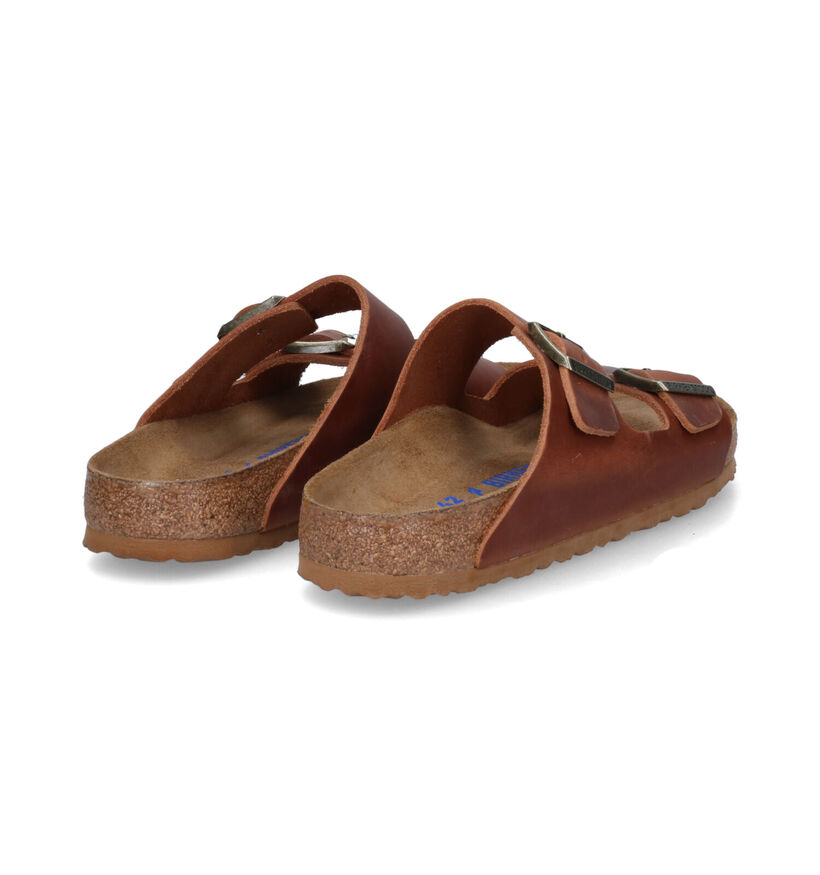 Birkenstock Arizona Cognac Slippers in leer (313708)